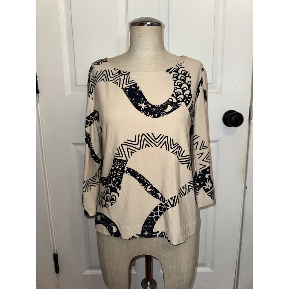 Can Tao Viver Bem Women’s Art Wear Blouse‎ Print 3/4 Sleeve Size M